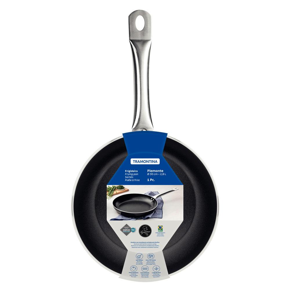 Frigideira Piemonte em Alumínio 2,2mm Antiaderente Preto 30 cm 2,8 l Preto - Tramontina 28350030