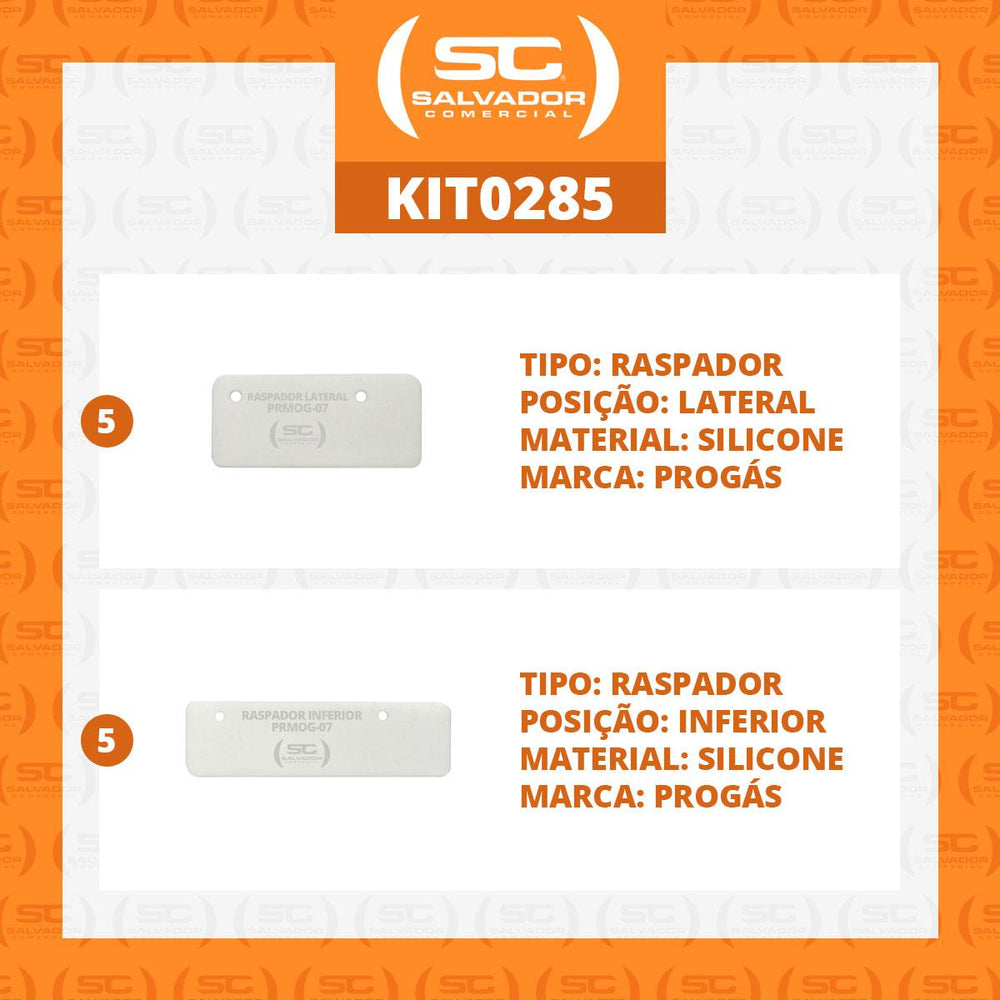 Kit 5 Pares de Raspadores Silicone PRMOG07 Mogmix - Progás