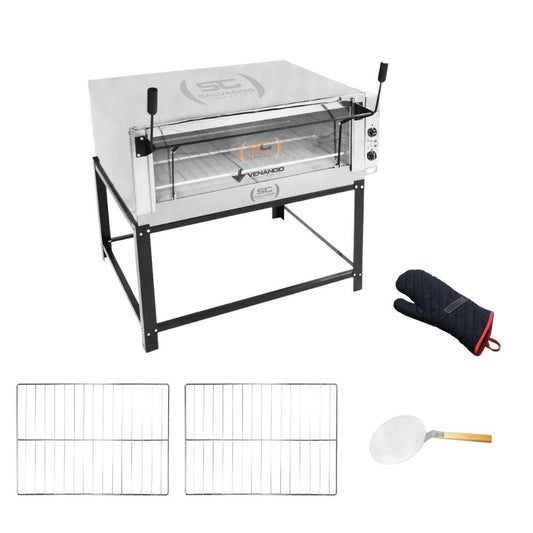 Forno Elétrico Industrial Roma Inox Feri110 220v + 2 Grades + Luva Térmica + pá Pizza - Venâncio