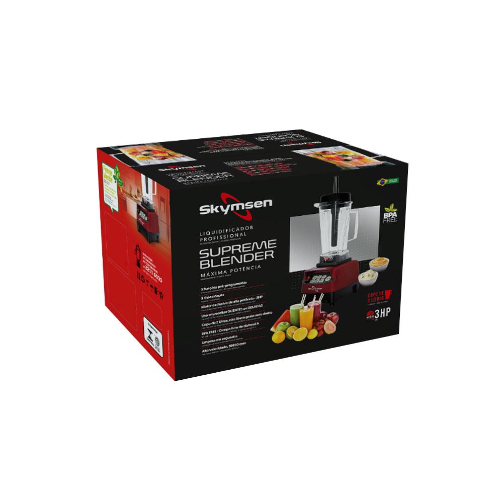 Liquidificador Supreme Blender Alta Rotação Com Funções 2l Vermelho Bs2 - Skymsen 127v