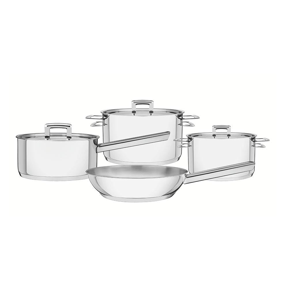 Jogo de Panelas Brava Aço Inox Fundo Triplo Tampa Plana 4 Peças - Tramontina 65400020