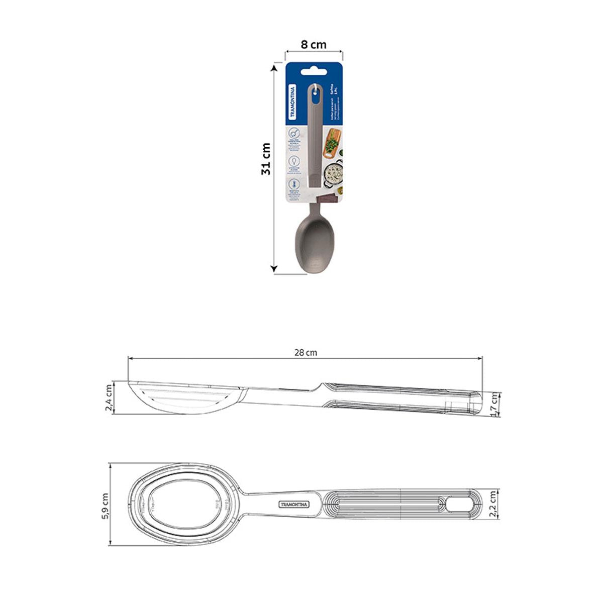 Colher Para Servir Softta em Silicone Cinza - Tramontina 25852160