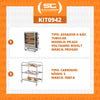 Assador de Frango Gás 4 Espetos Tubular Pr-623 Progás + Carrinho Inox Imeca