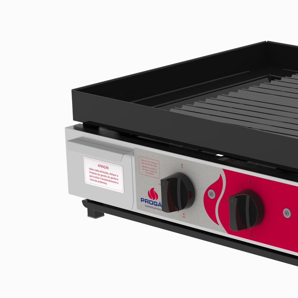 Char Broiler a Gás Profissional Inox Chapa Grill Esmaltada 80cm PRCB-8000 - Progás P46101