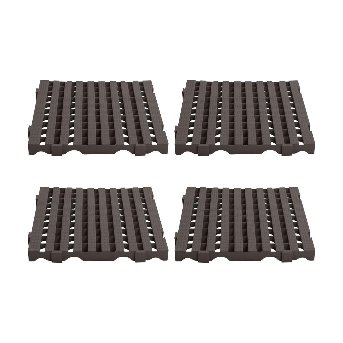 Kit Estrado Piso Plástico Preto 4 Un (1m²) 50x50cm - Della Plast