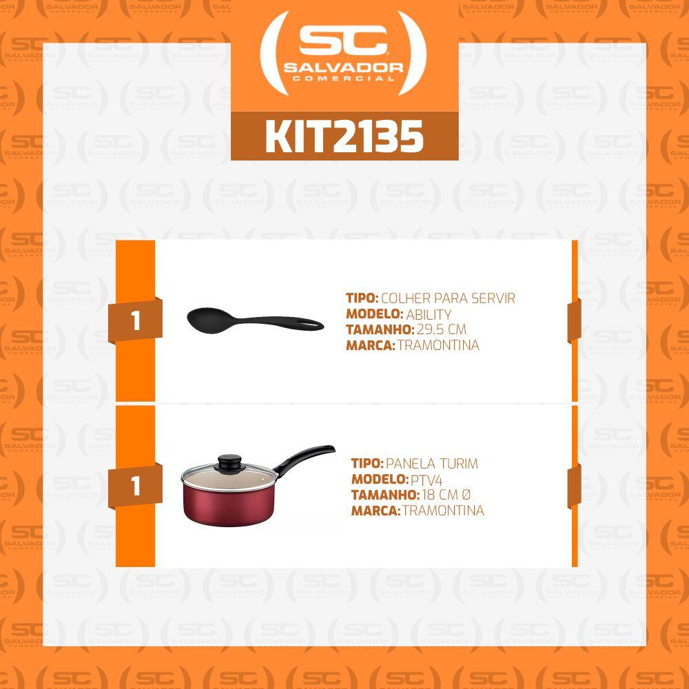 Panela Turim Antiaderente Vermelho 2l Com Colher Para Servir Tramontina