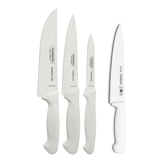 Kit - Faqueiro Premium 3 Peças + 1 Faca de Carne Profissional 6 Pol - Tramontina