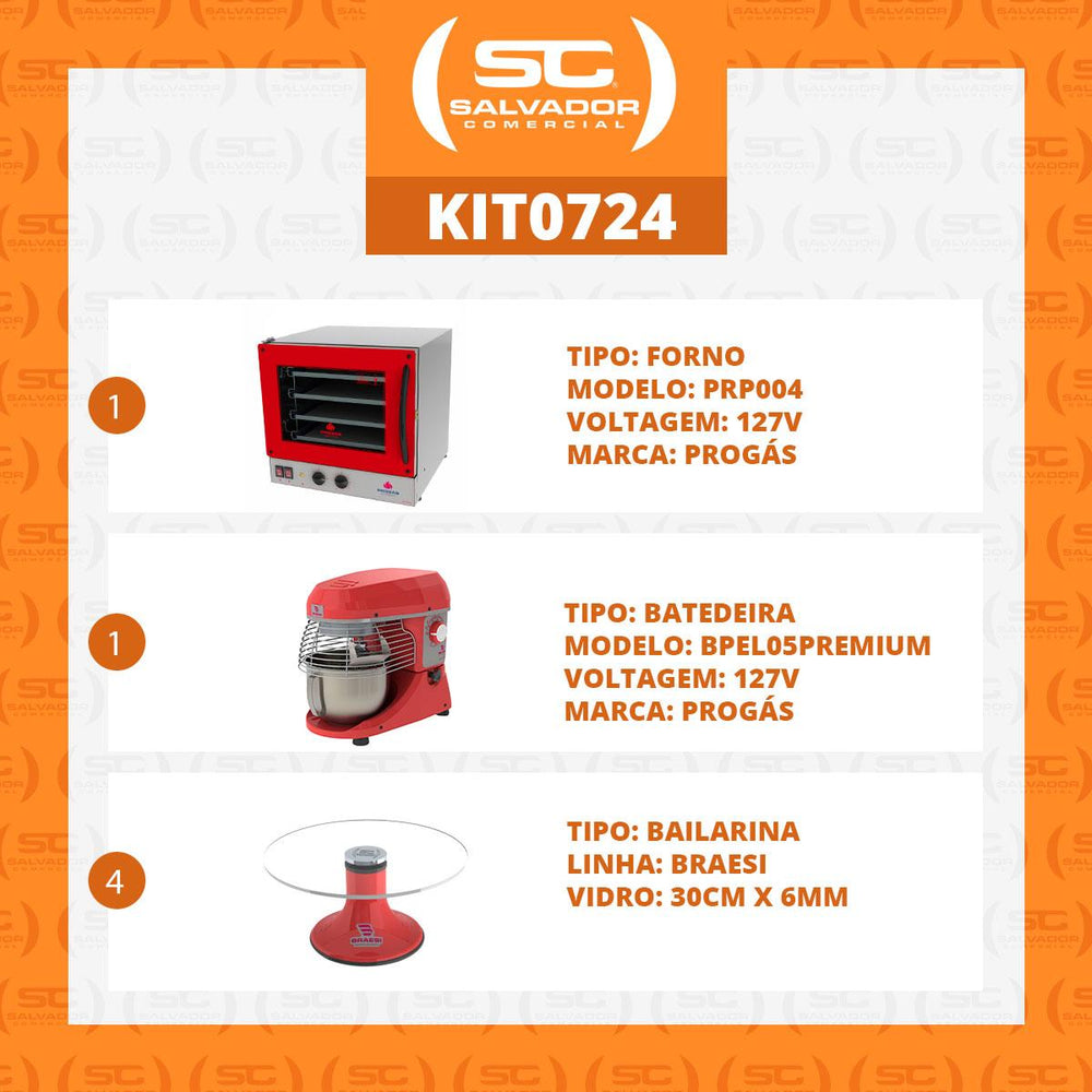 Kit Batedeira BPEL05 Premium + Forno PRP-004 + Bailarina - 127V - Braesi