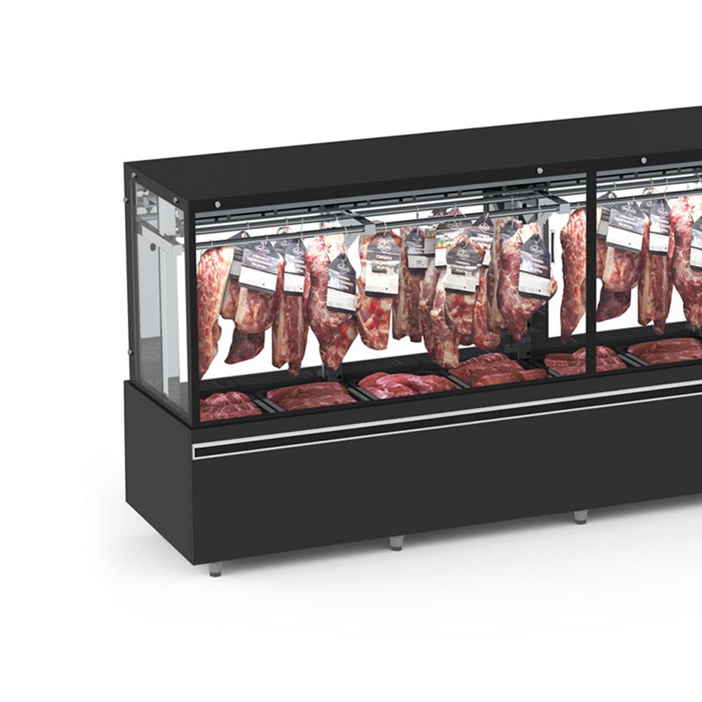 Expositor De Açougue Profissional Vanguard Gancheira Dupla Ar Forçado 3m EAVTG3000 AF 220V - Refrimate