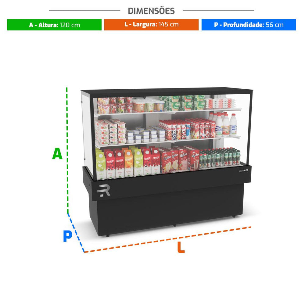 Vitrine Confeitaria Refrigerada Vanguard Plus Ar Forçado 145cm Tampo Aproveitável CVPRAF1450TA 220V - Refrimate