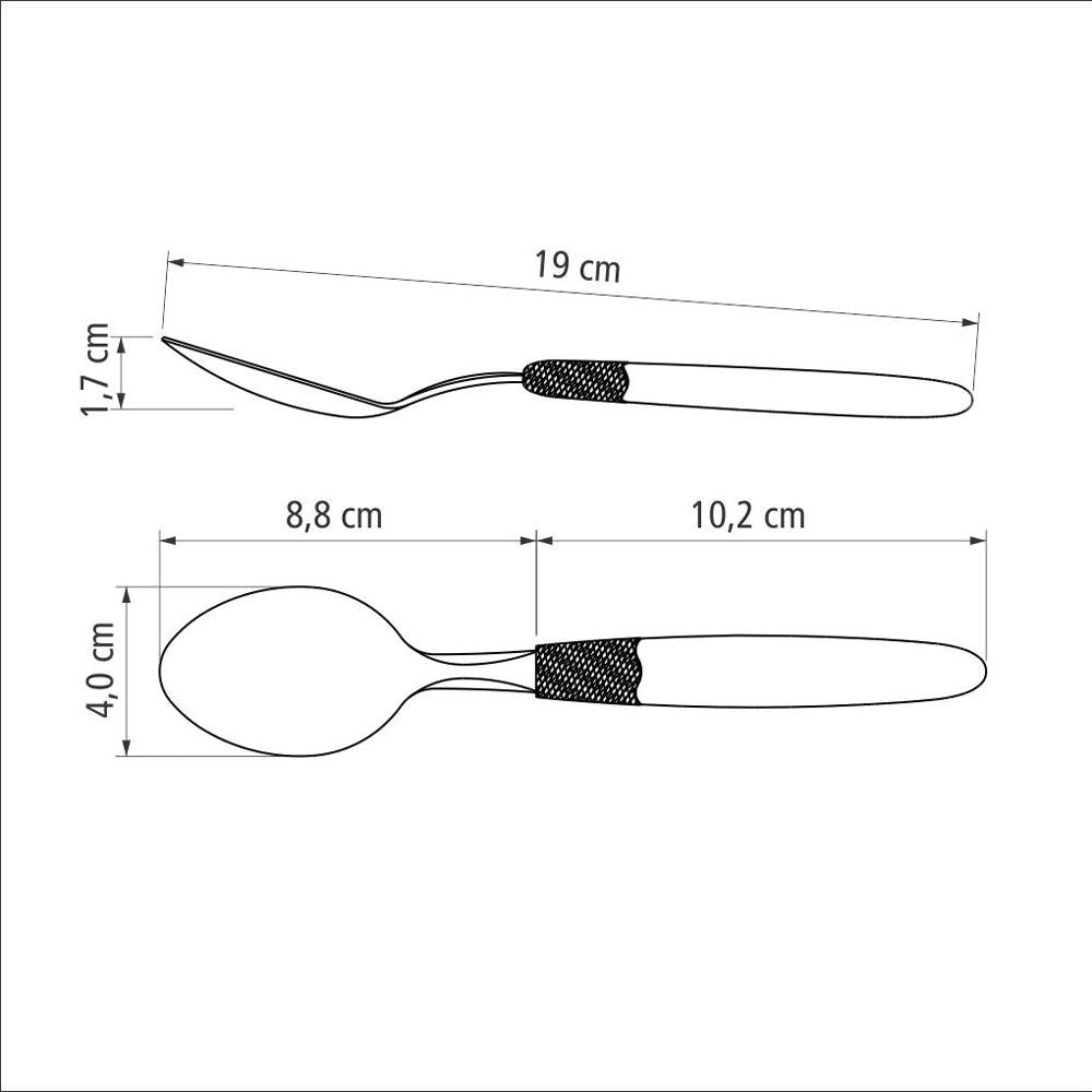 Colher de Mesa Ipanema Com Lâmina Em Aço Inox Cabo Preto Cptop - Tramontina 23363400