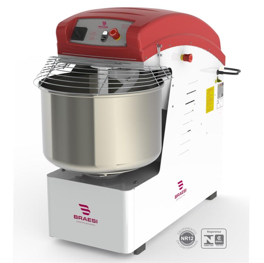 Amassadeira Espiral 60 Kg Masseira Industrial Epóxi 2 Velocidades AES-60 Trifásico - Braesi
