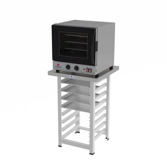 Forno Turbo Prp-004 g2 220v Preto + Bancada Mes-004 Progás + 4 Assadeiras Cimapi
