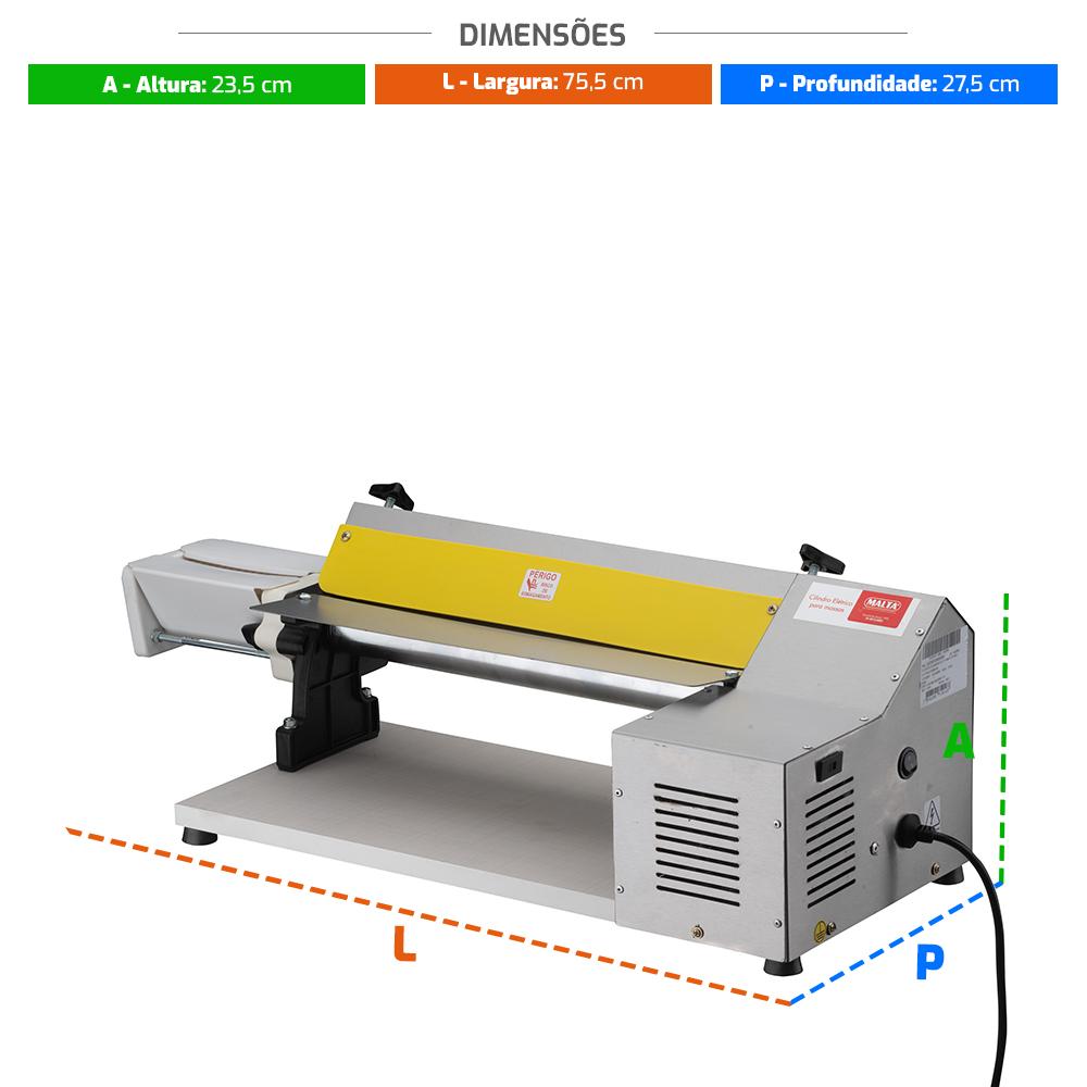 Cilindro Laminador Elétrico Profissional 40cm Inox Com Cortador Talharim 1/3 CV Bivolt - Malta 3107019