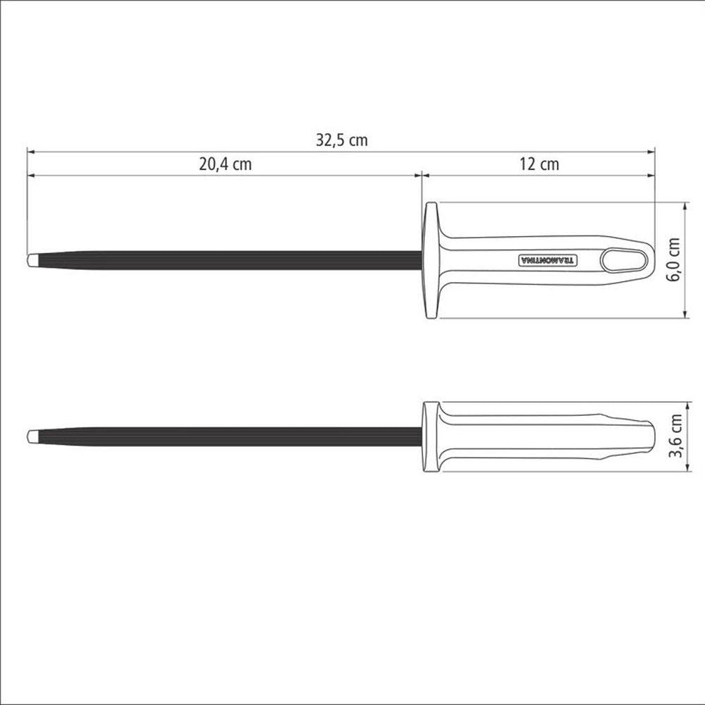 Kit - Faqueiro Premium 3 Peças + Tábua Para Churrasco 49x35 + Chaira 8 Pol - Tramontina