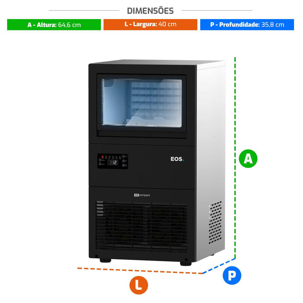Máquina de Gelo Automática 45kg/dia Black Ice Compact Emg45 220v - EOS-B206184