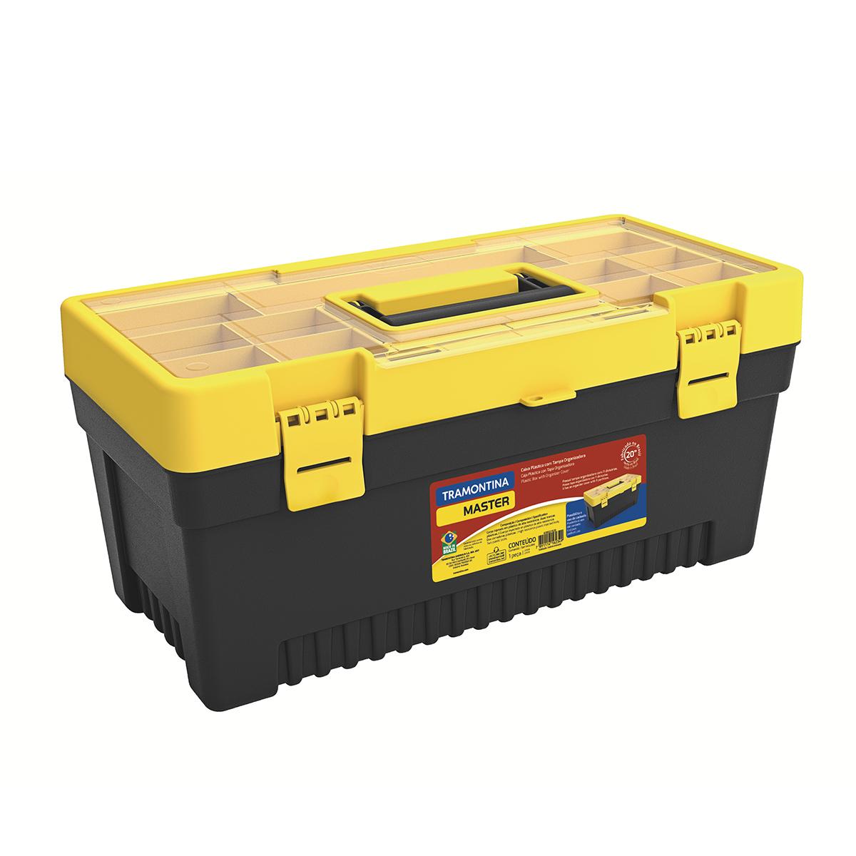 Caixa Plástica Para Ferramentas 20"" Master Com Tampa Organizadora - Tramontina 43802020