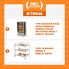 Assador de Frango Gás 6 Espetos Infra Pr-631 Progás + Carrinho Inox Imeca