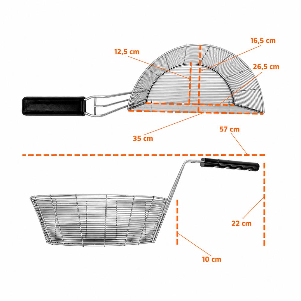 Conjunto Cestos Para Fritadeira Pequeno Esquerdo/direito Galvanizado Multiuso Tfao 40 - Metalcubas