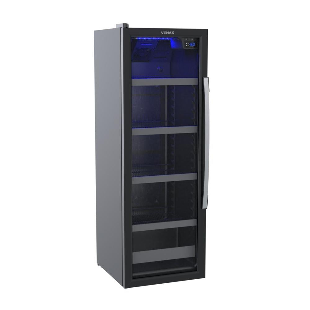 Cervejeira Visa Cooler Preta 200L Porta De Vidro Invertida Blue Light 0°C a -6°C EXPVQBL200PI 127V - Venax