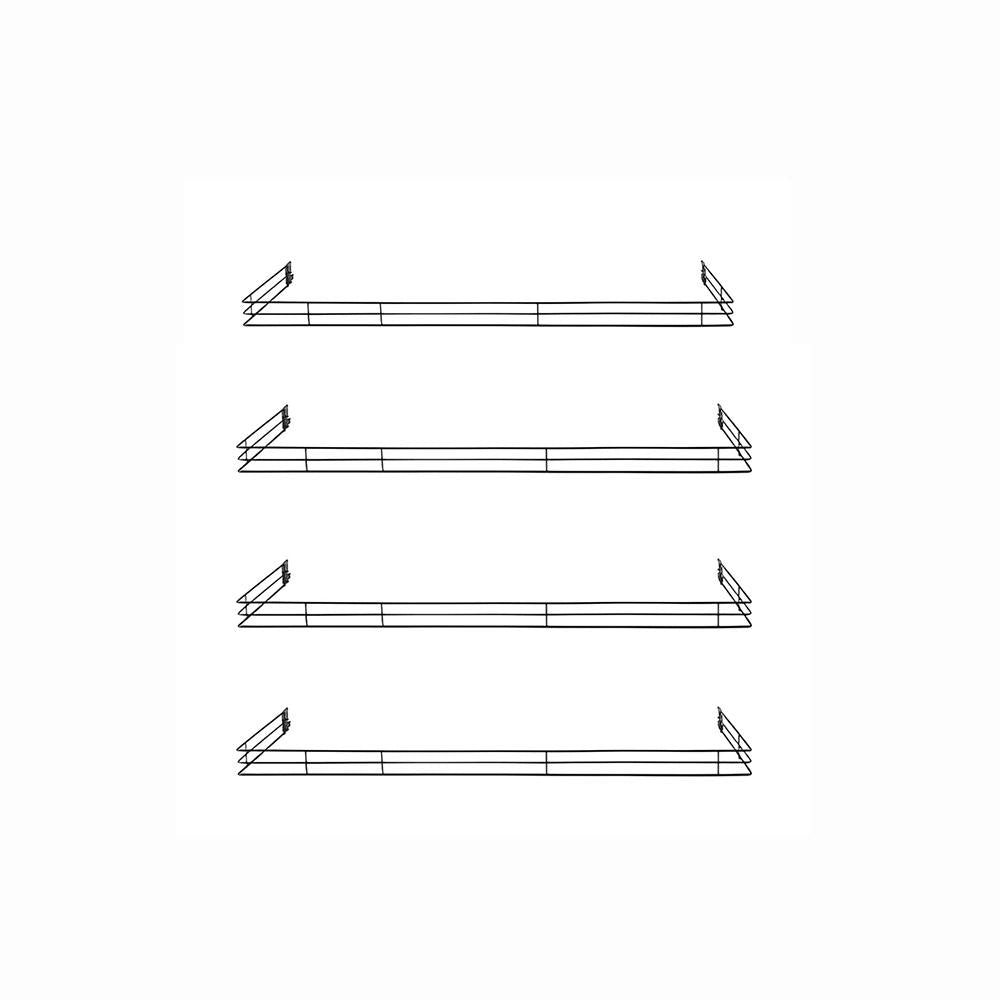Kit - 4 Aparadores Aramados Em U Para Organização De Gôndola 30x91 Preto - SA Gôndolas