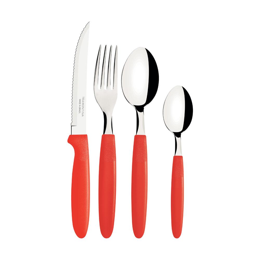 Conjunto Faqueiro 24 Peças Ipanema Lâmina Inox Cabo Vermelho - Tramontina 23399791