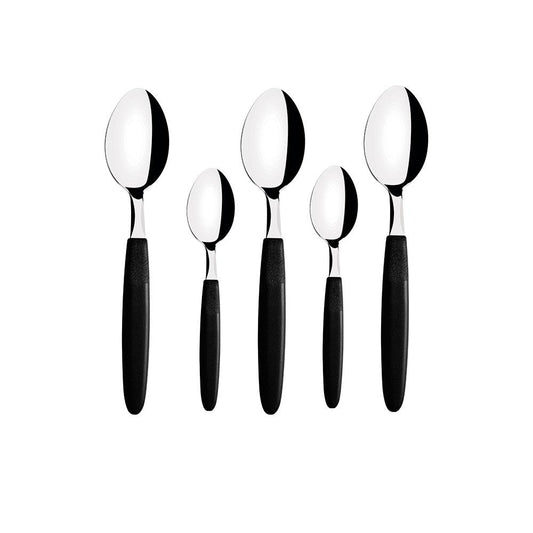 Conjunto Chá e Sobremesa Ipanema 48 Peças Lâminas Aço Inox Cabo Preto Ptop - Tramontina