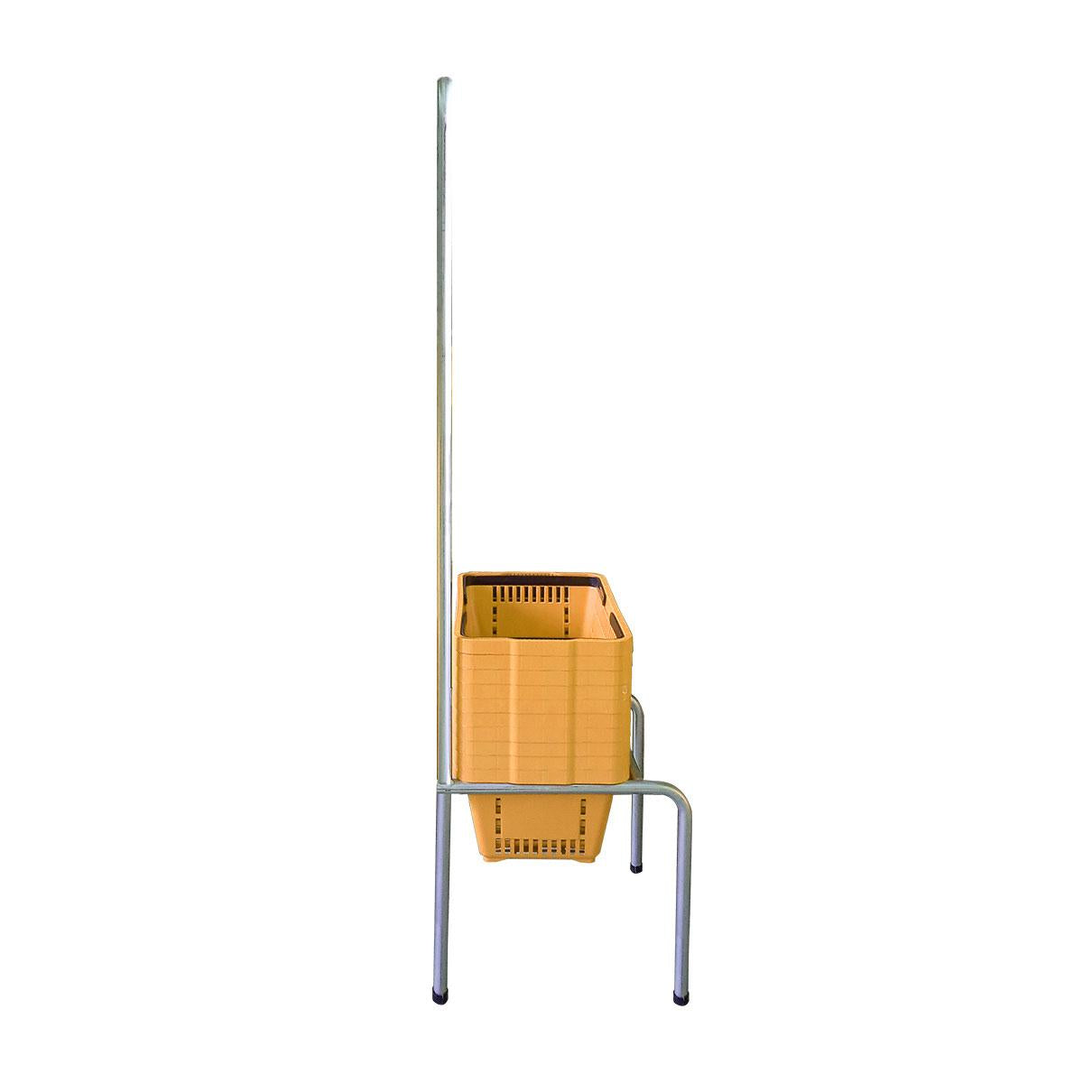 Kit - Suporte Para Cestos de Compras Simples + 10 Cestos D100 Amarelo