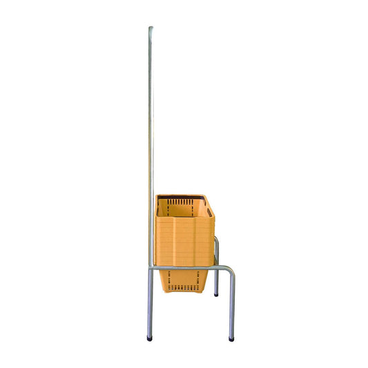 Kit - Suporte Para Cestos de Compras Simples + 10 Cestos D100 Amarelo