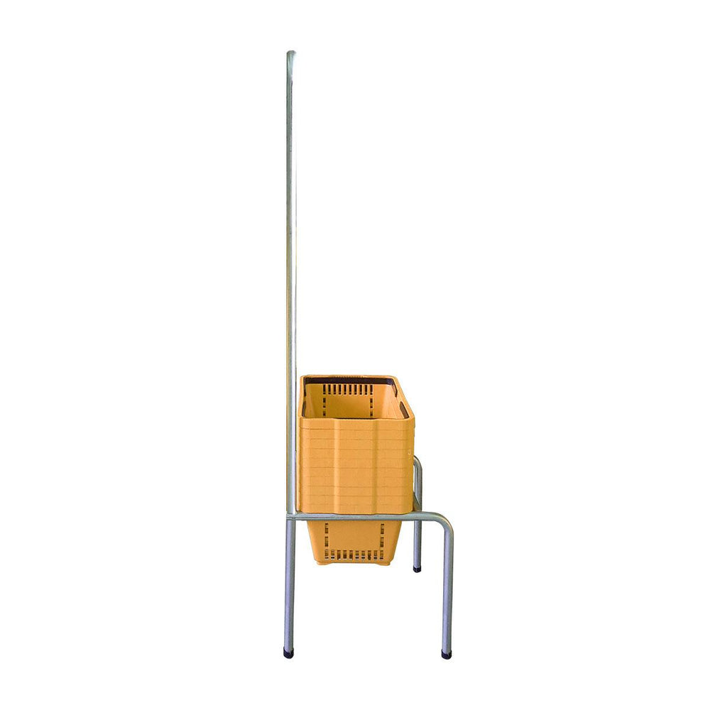 Kit - Suporte Para Cestos de Compras Simples + 10 Cestos D100 Amarelo
