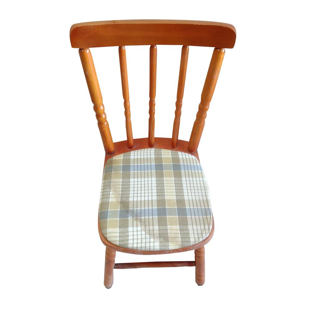 SEMINOVO - Cadeira Madeira Pés Torneados Natural Com Estofado - Disa Móveis