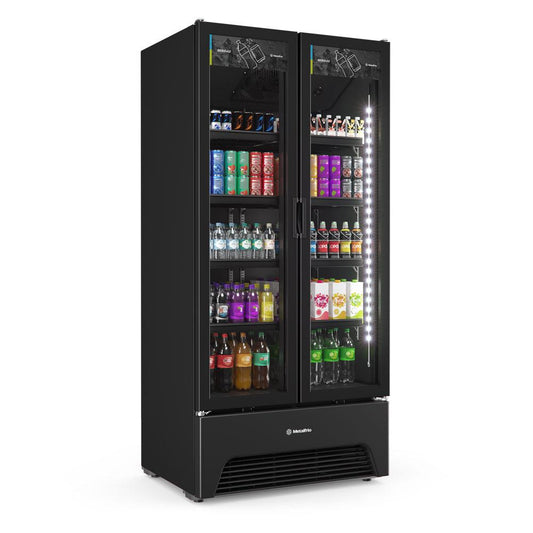 Refrigerador Expositor Vertical Bebidas Duas Portas Vidro 691/752L VB70AH All Black 220V - Metalfrio