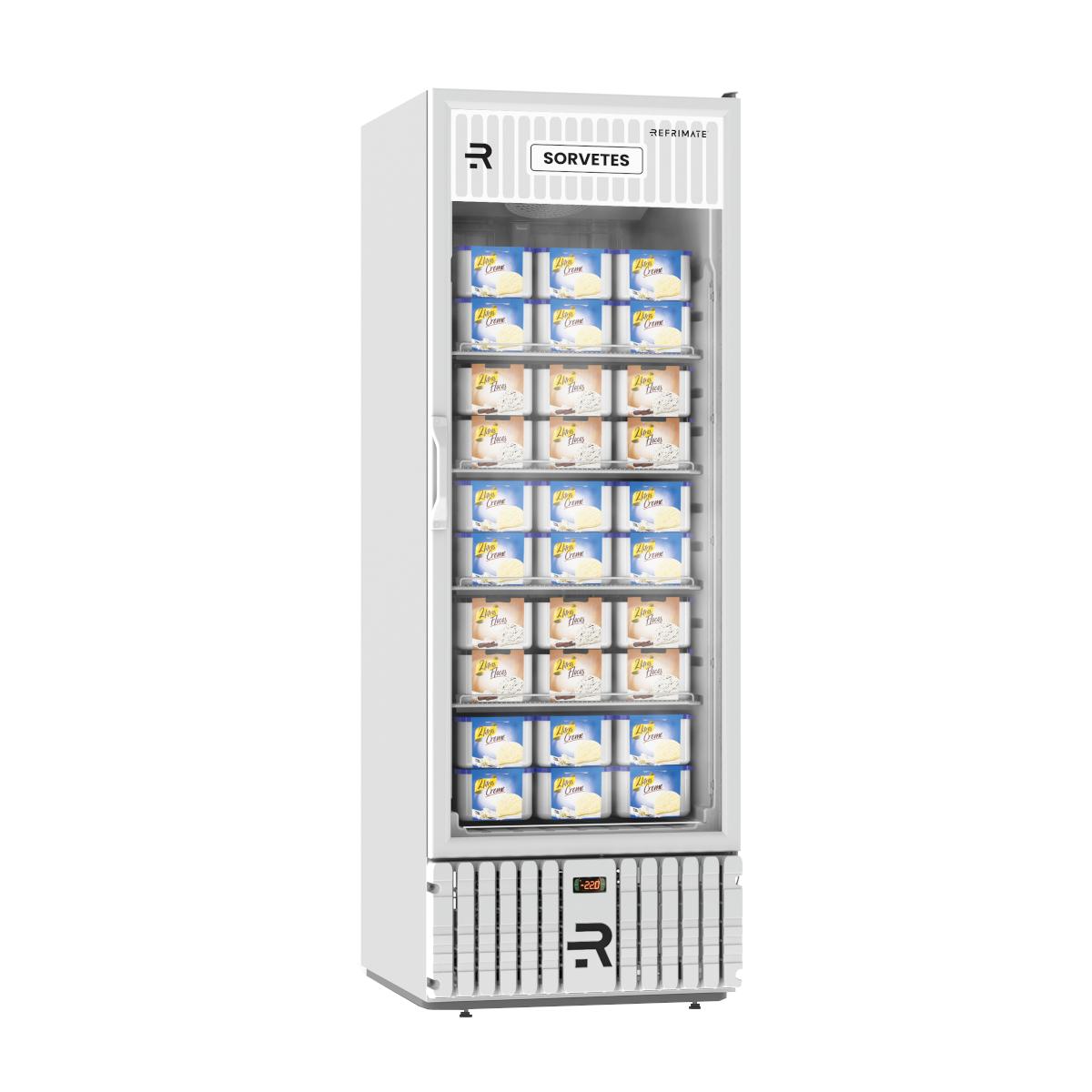 Visa Cooler Sorvete Porta Vidro ar Forçado -22ºc 570l Vcs570pvbb Branco/branco 220v - Refrimate