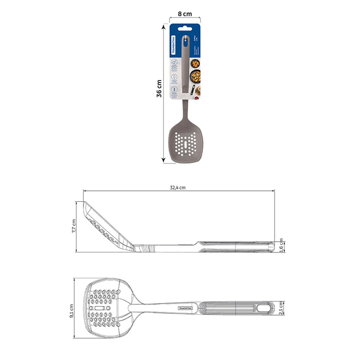 Escumadeira Espumadeira Softta em Silicone Cinza - Tramontina 25851160
