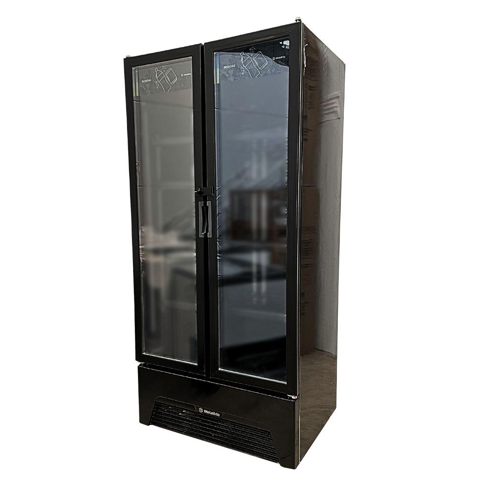 SEMINOVO - Refrigerador Expositor Vertical Bebidas Duas Portas Vidro 691L VB70AH All Black 220V - Metalfrio