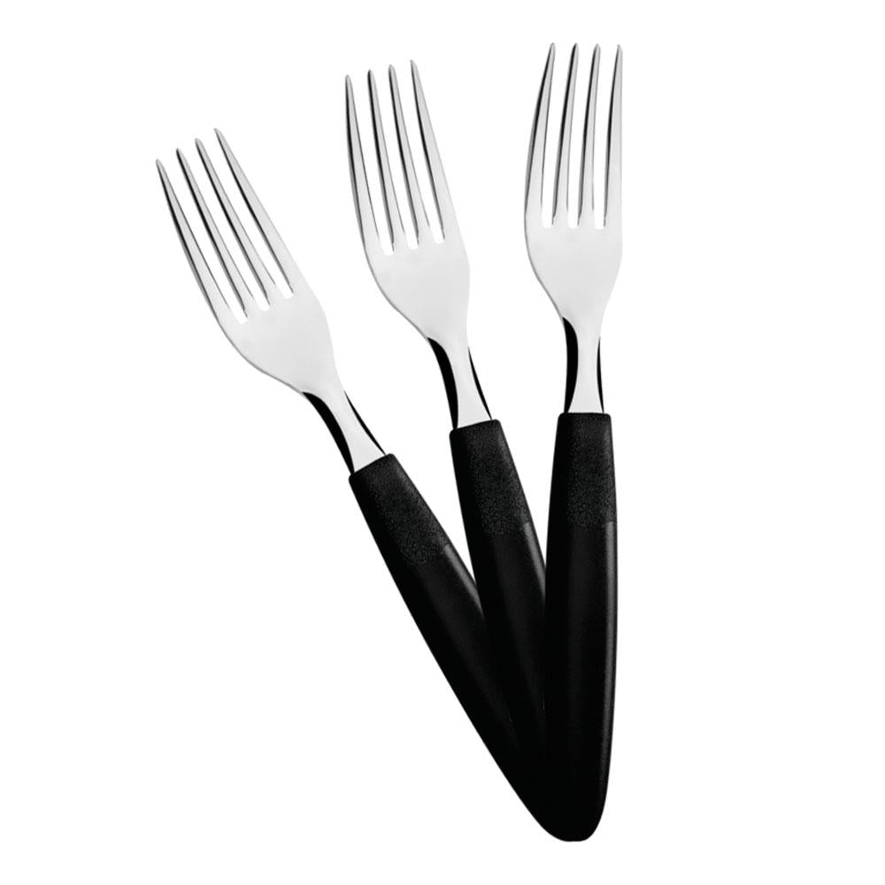 Kit 60 Garfos de Mesa Ipanema Lâmina em Aço Inox Cabo Preto GPTOP - Tramontina