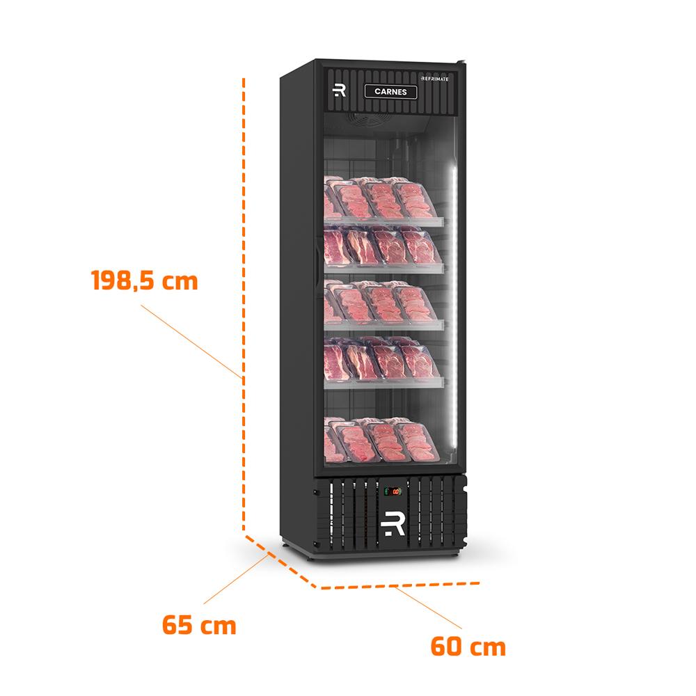 Refrigerador Visa Expositor Preto Para Carnes 570L Porta De Vidro 0°C a 5°C VCCA570PVPP 220V - Refrimate