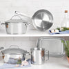 Jogo de Panelas Allegra Aço Inox Fundo Triplo Tampas de Inox 7 Peças - Tramontina 65650170