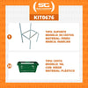 Kit - Suporte Para Cestos de Compras Simples + 20 Cestos D100 Verde