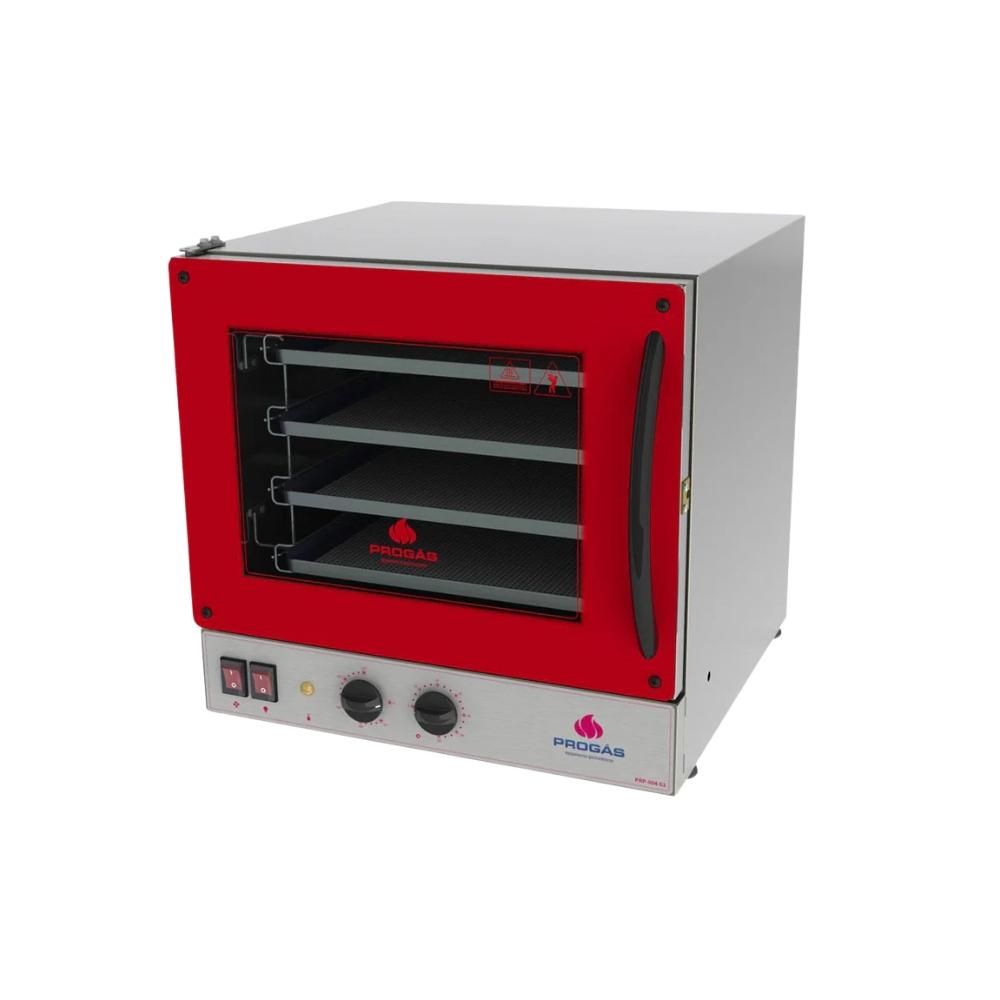 Kit Forno Turbo Elétrico Profissional Analogico PRP-004 G2 127V Vermelho + 4 Grades - Progás