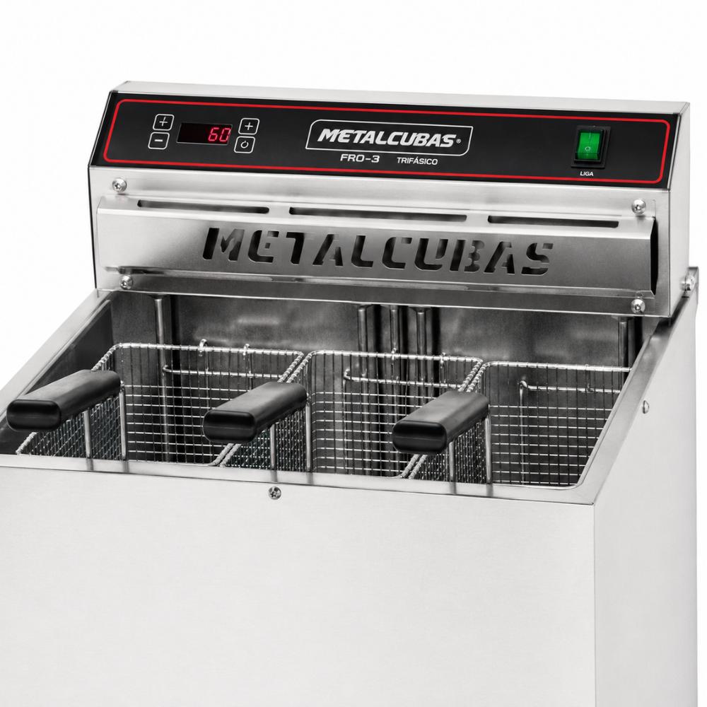 Fritador Água e Óleo Elétrico 25 Litros de Pedestal 800w FAO 25 220v - Metalcubas 27088