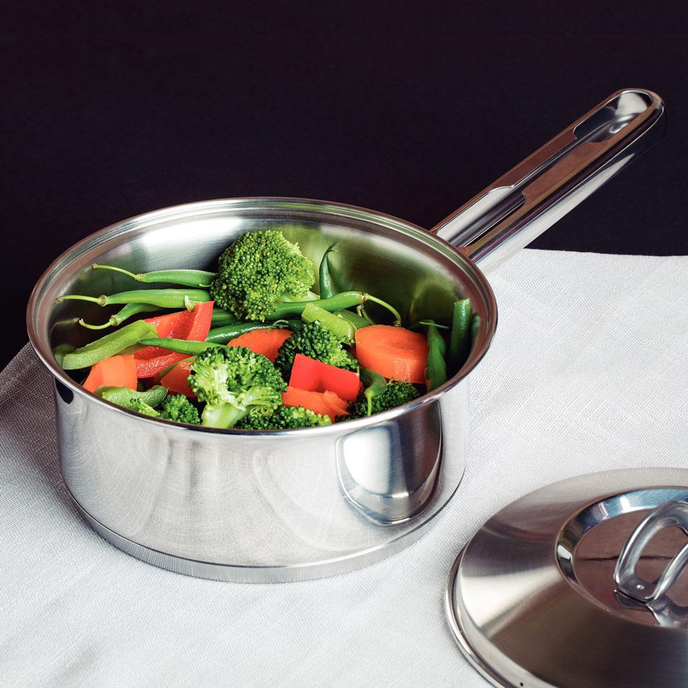 Panela em Aço Inox Linha Solar Fundo Triplo 16 cm Ø 1,4L PIT7 - Tramontina 62501160