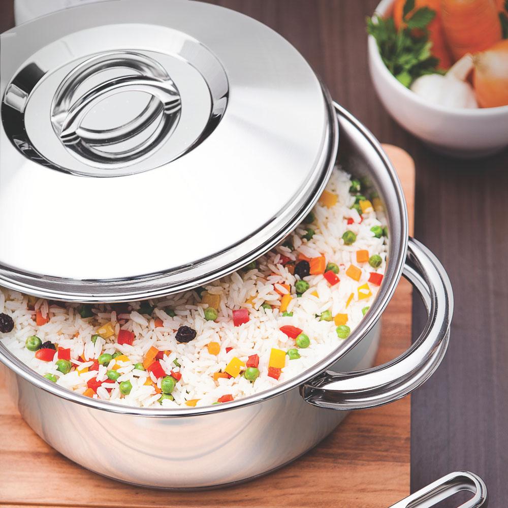 Panela Caçarola Funda em Aço Inox Linha Solar Fundo Triplo 16 cm Ø 1,8L PIT4 - Tramontina 62504160