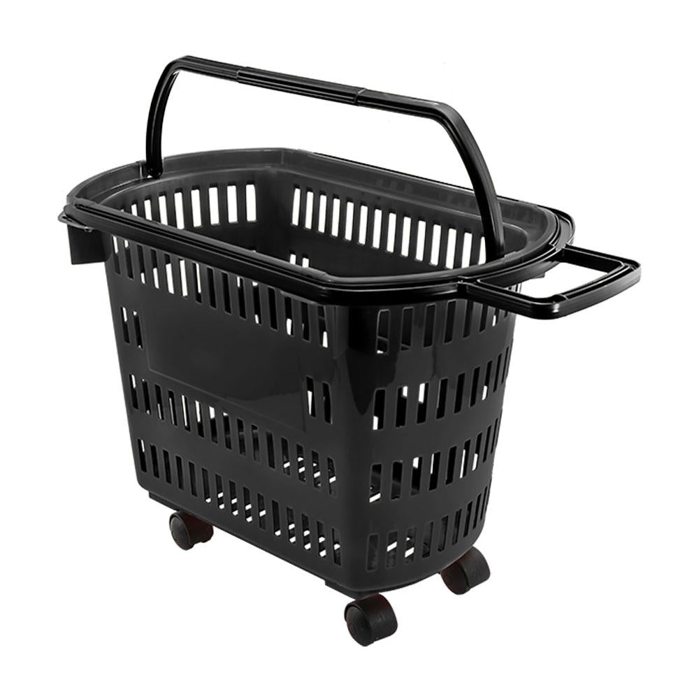 Cesto De Compras Para Supermercado Tamanho Grande Com Rodízio D300 - Della Plast