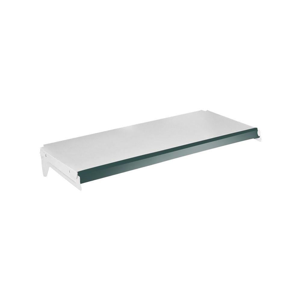 Bandeja Prateleira Ponta 30x73 para Gôndolas New Plus Com Porta Etiqueta Verde - SA Gôndolas