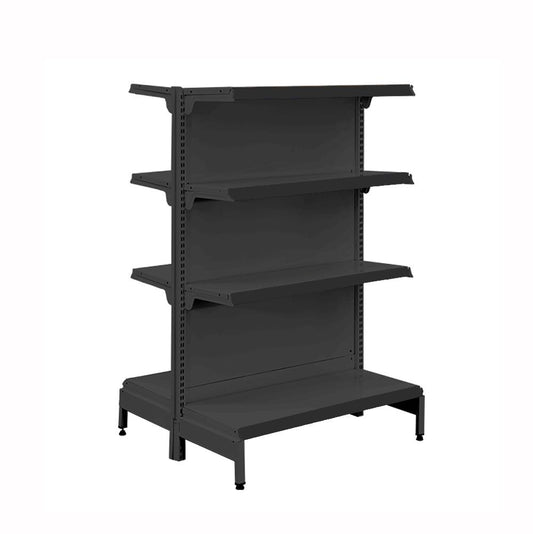 Gôndola Prateleira Preta New Plus 1,40 Central Inicial GCI - Sa Gôndolas Porta Etiquetas Preto