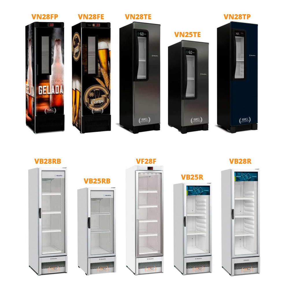 Kit - 2 Prateleiras Branca Visa Vn25/28 Vb25/28 Vf28 + 8 Ganchos Suporte - Metalfrio