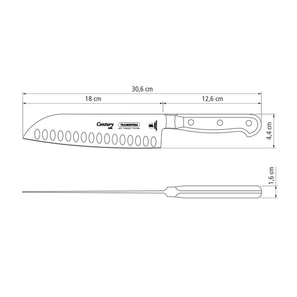 Kit Faqueiro Premium 3 Peças + 1 Faca Profissional Century Santoku 7 Pol - Tramontina