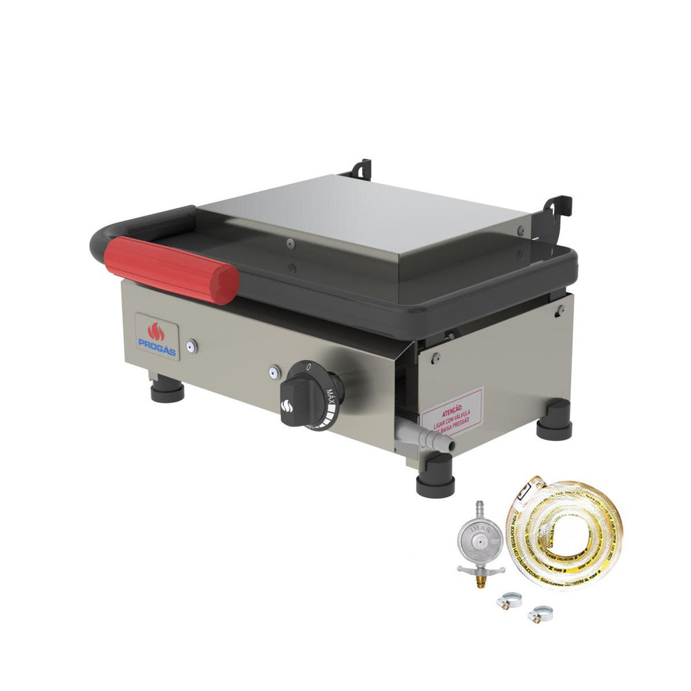 Kit Chapa Sanduicheira a Gás Prensa Profissional Mini Grill PR-220G + Kit Gás - Progás