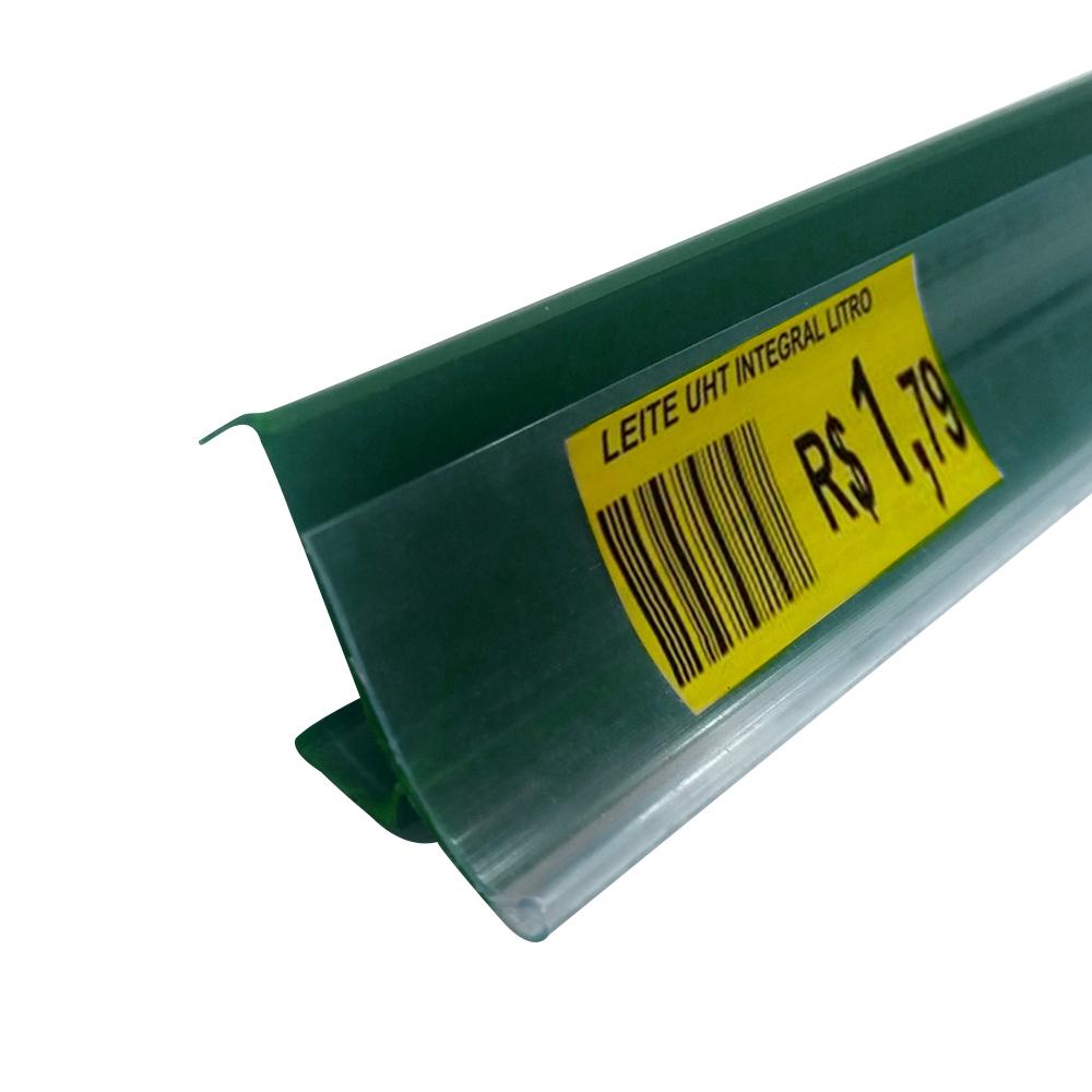 Kit 3 Bandejas Prateleira 30x91 para Gôndolas New Plus Com Porta Etiqueta Verde - SA Gôndolas